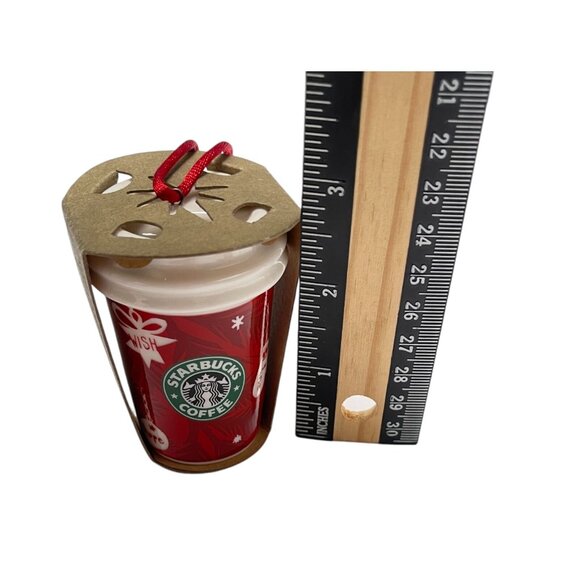 Starbucks Ornaments Lot 2 Holiday Red Joy Wish 2009 New In Box - Picture 6 of 6